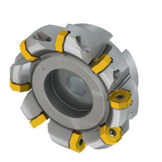 100A08R-S45ON06-C ECON ON06 43° Face Mill with Double Negative Design and Internal Coolant