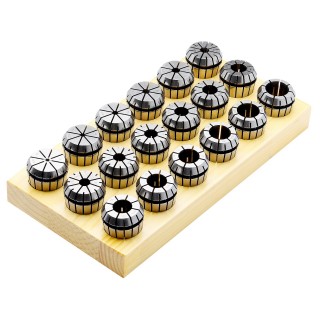 ER11.C.SET13.P.WP ER Precision Collets for Cylindrical Shanks - Set in Wooden Plate
