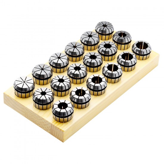 ER40.C.SET23.P.WP ER Precision Collets for Cylindrical Shanks - Set in Wooden Plate